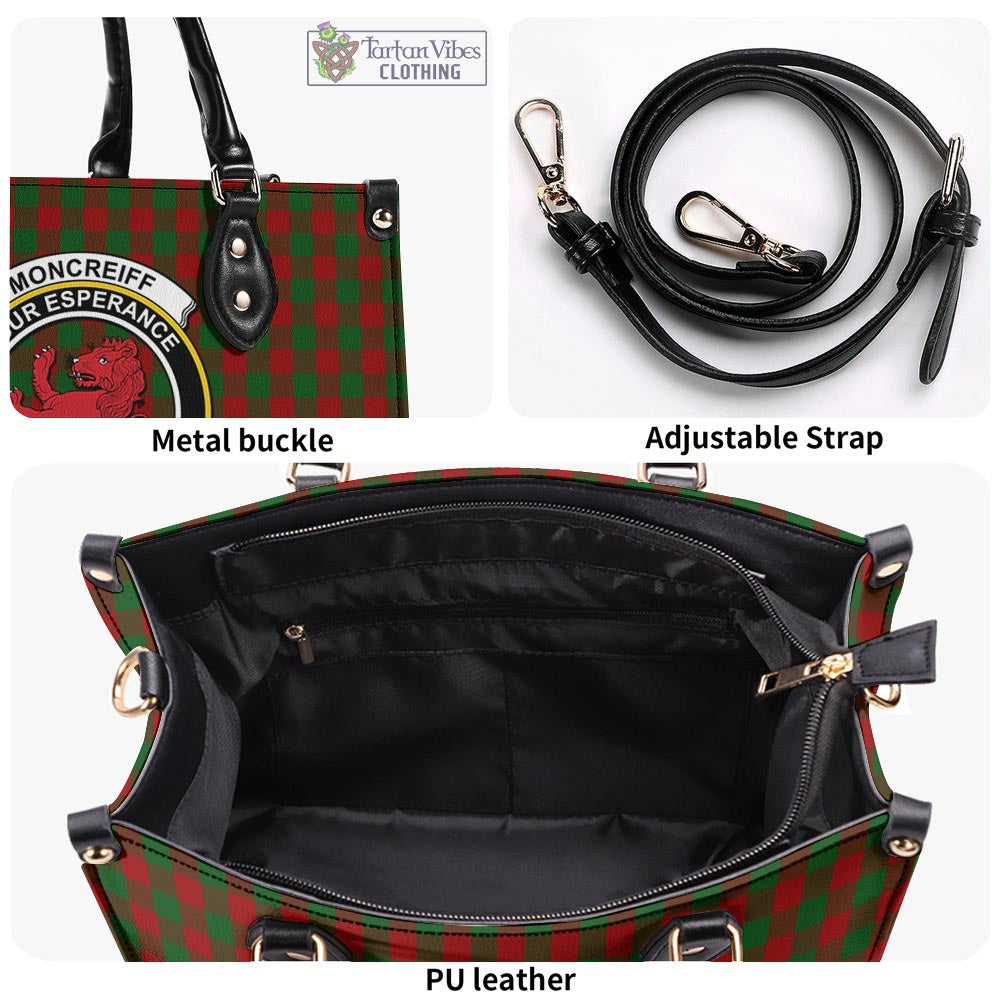 Moncrieff (Moncreiffe) Tartan Luxury Leather Handbags with Family Crest - Tartan Vibes Clothing