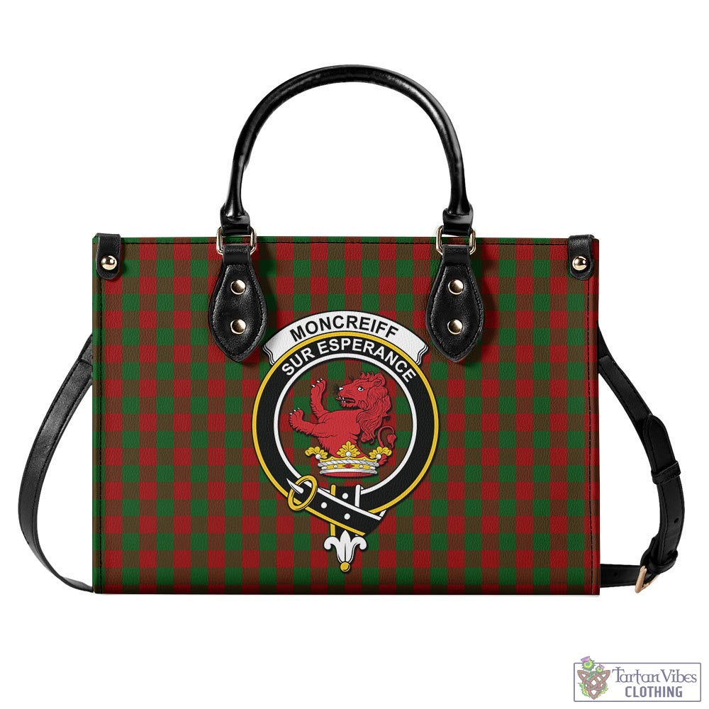 Moncrieff (Moncreiffe) Tartan Luxury Leather Handbags with Family Crest - Tartan Vibes Clothing