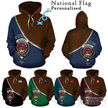 Moncrieff (Moncreiffe) Tartan Hoodie with Personalised National Flag and Family Crest Half Style Zip Hoodie - Tartan Vibes Clothing
