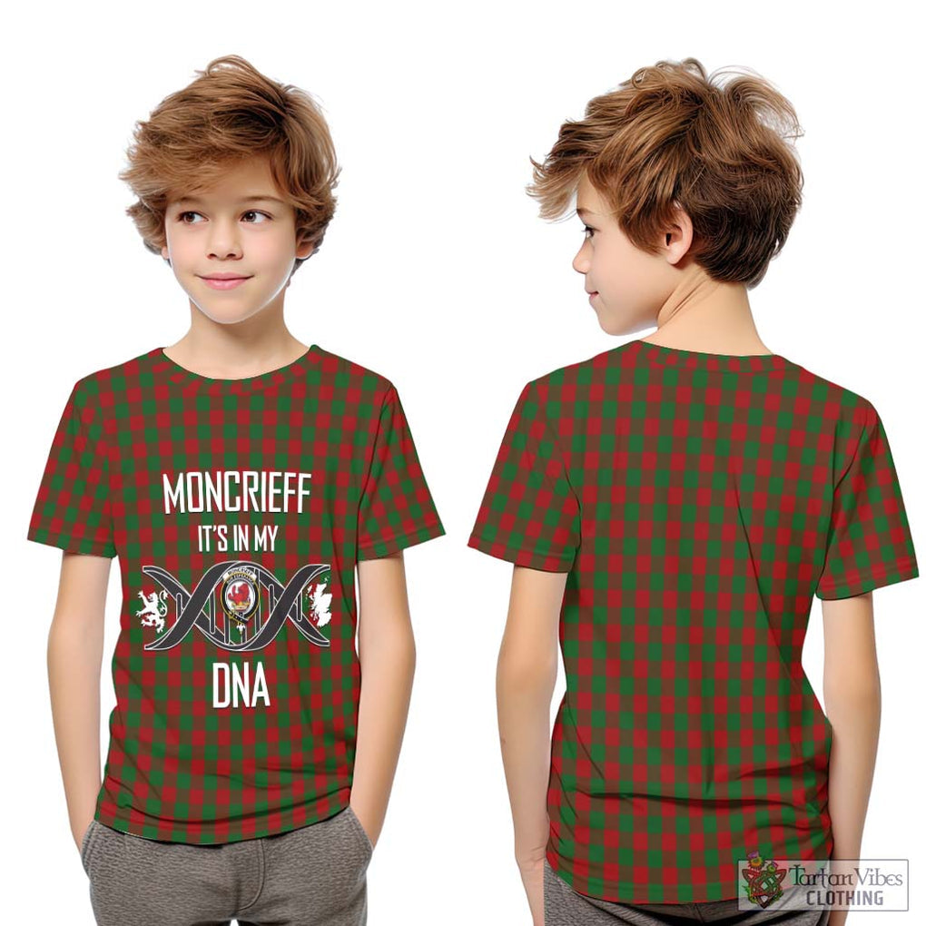 Moncrieff (Moncreiffe) Tartan Kid T-Shirt with Family Crest DNA In Me Style Youth XL Size14 - Tartan Vibes Clothing