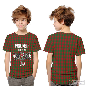 Moncrieff (Moncreiffe) Tartan Kid T-Shirt with Family Crest DNA In Me Style Youth XL Size14 - Tartan Vibes Clothing