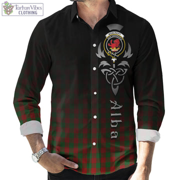 Moncrieff (Moncreiffe) Tartan Long Sleeve Button Up Featuring Alba Gu Brath Family Crest Celtic Inspired