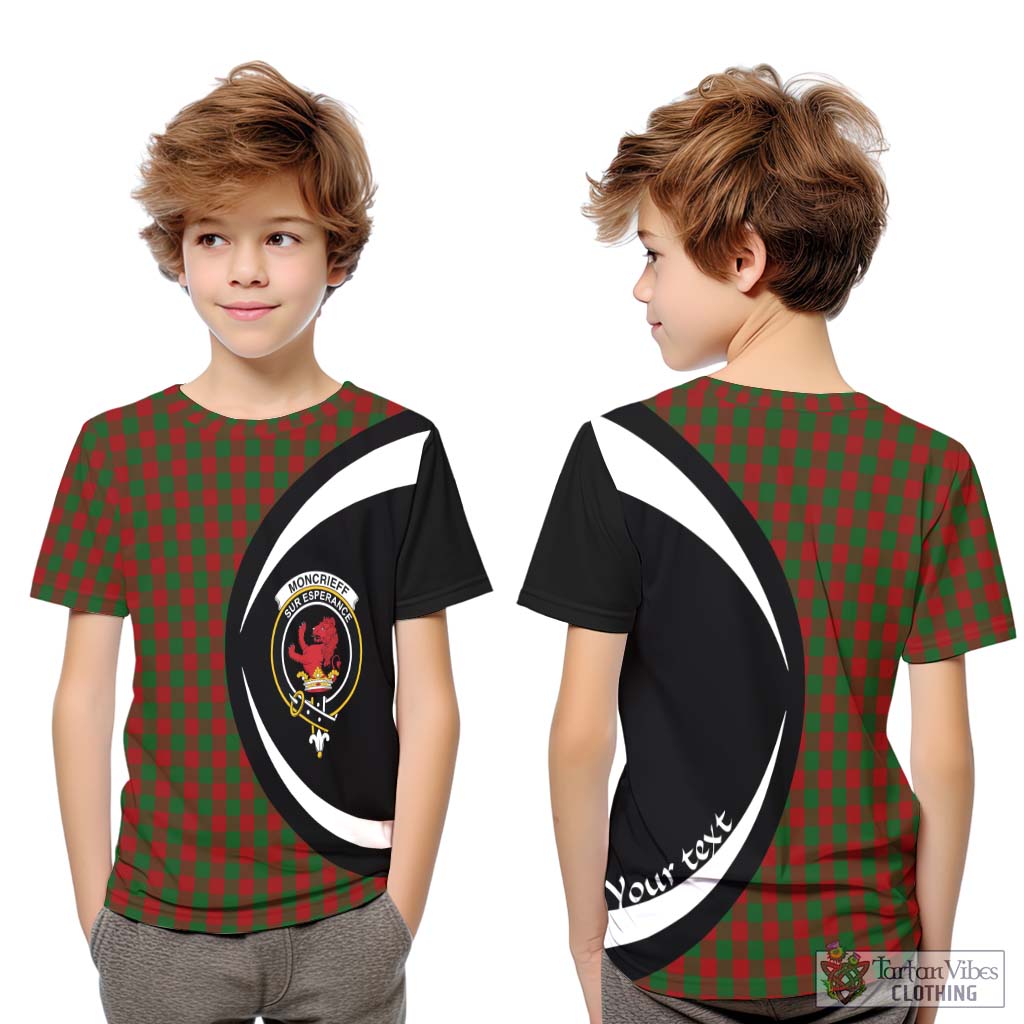 Moncrieff (Moncreiffe) Tartan Kid T-Shirt with Family Crest Circle Style Youth XL Size14 - Tartan Vibes Clothing