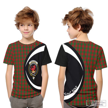 Moncrieff (Moncreiffe) Tartan Kid T-Shirt with Family Crest Circle Style Youth XL Size14 - Tartan Vibes Clothing