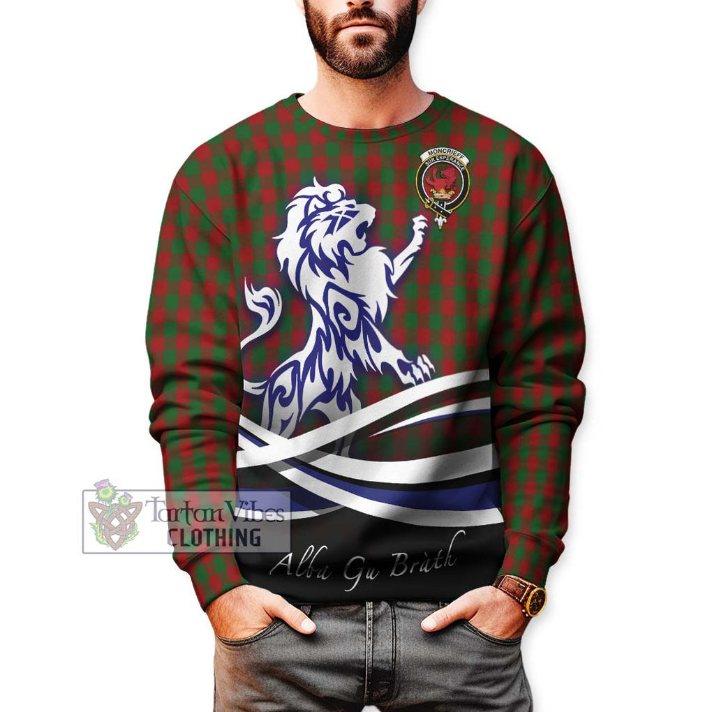 Moncrieff (Moncreiffe) Tartan Sweatshirt with Alba Gu Brath Regal Lion Emblem Unisex - Tartan Vibes Clothing