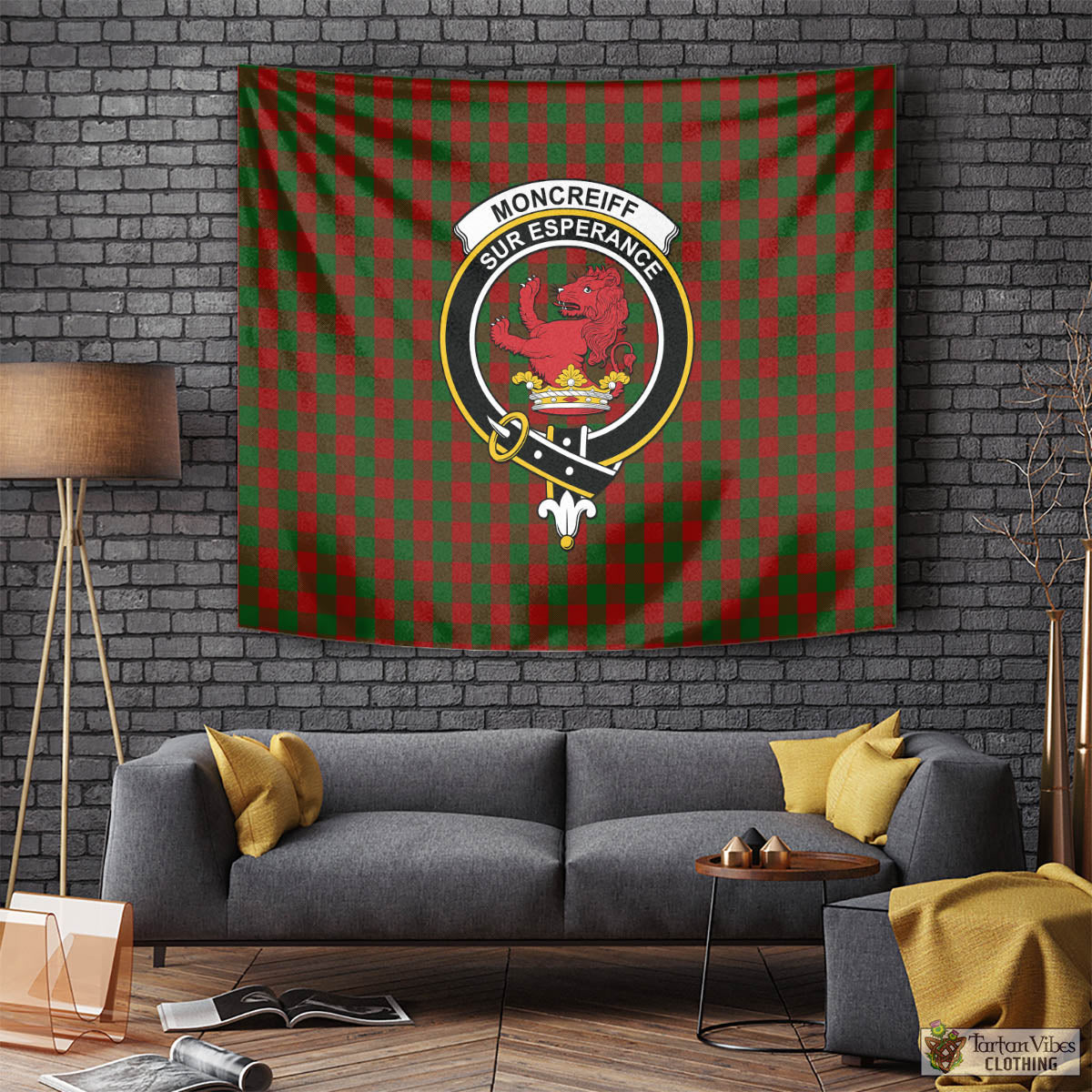 Moncrieff (Moncreiffe) Tartan Tapestry Wall Hanging and Home Decor for Room with Family Crest Tapestry - Tartan Vibes Clothing