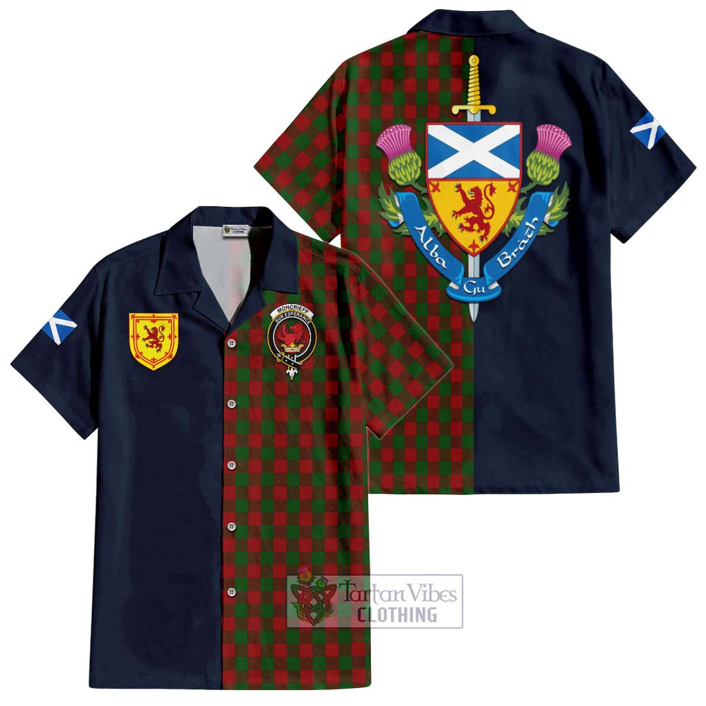 Moncrieff (Moncreiffe) Tartan Hawaiian Shirt Alba with Scottish Lion Royal Arm Half Style Kid - Tartan Vibes Clothing