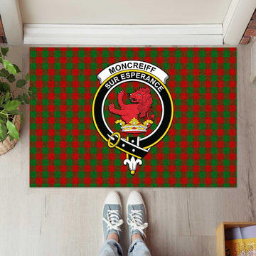 Moncrieff (Moncreiffe) Tartan Rubber Doormat with Family Crest