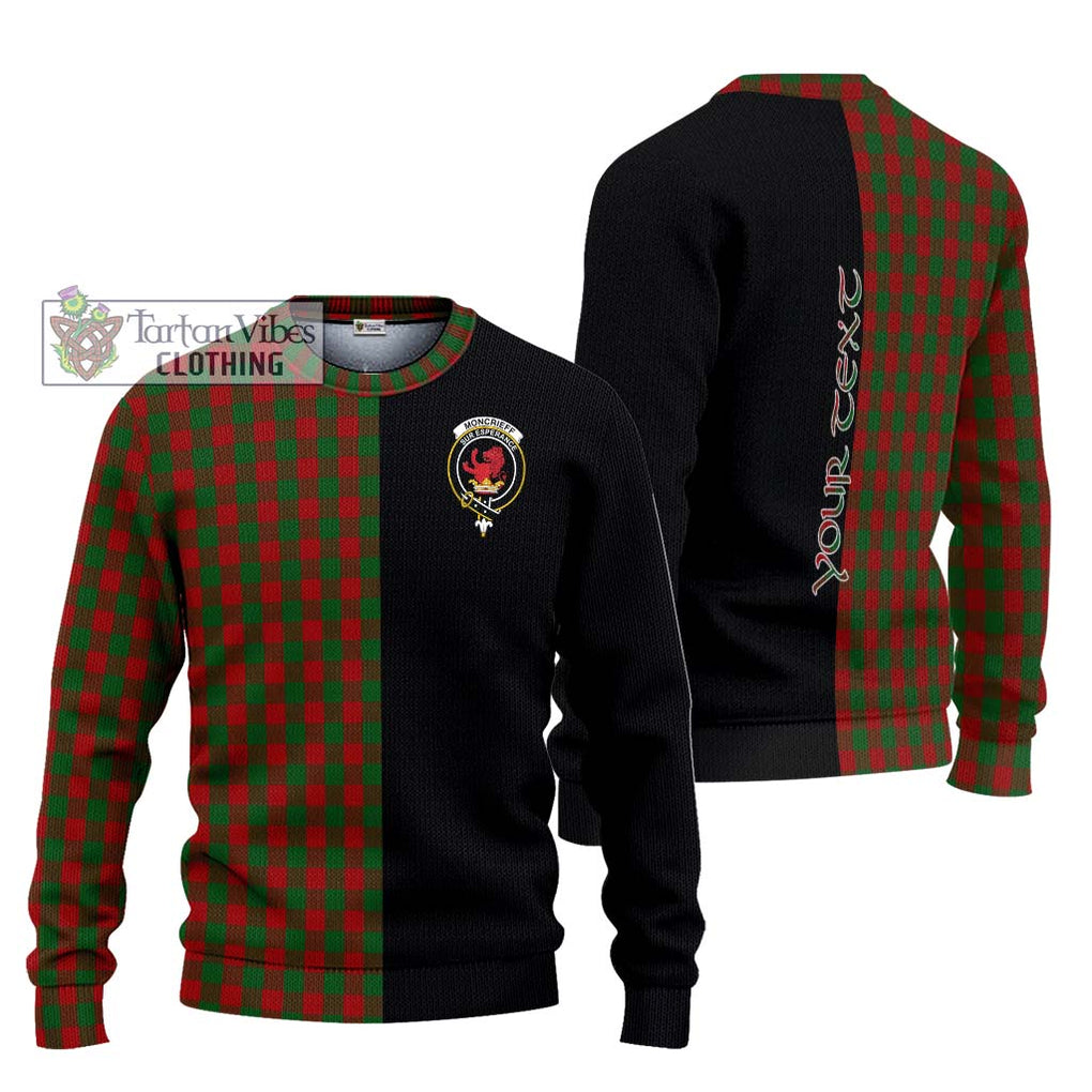 Moncrieff (Moncreiffe) Tartan Ugly Sweater with Family Crest and Half Of Me Style Unisex - Tartan Vibes Clothing