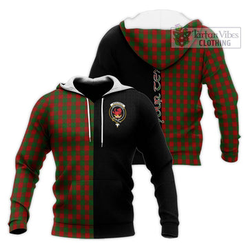 Moncrieff (Moncreiffe) Tartan Knitted Hoodie with Family Crest and Half Of Me Style Unisex Knitted Pullover Hoodie - Tartan Vibes Clothing