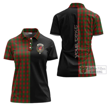 Moncrieff (Moncreiffe) Tartan Women's Polo Shirt with Family Crest and Half Of Me Style Women - Tartan Vibes Clothing