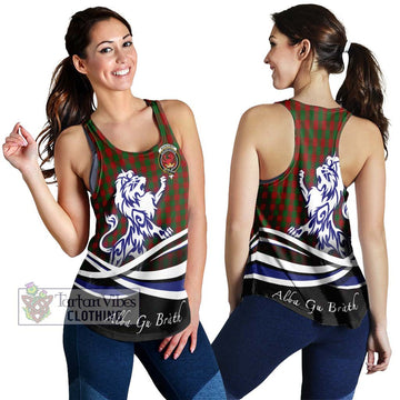 Moncrieff (Moncreiffe) Tartan Women's Racerback Tanks with Alba Gu Brath Regal Lion Emblem 4XL - Tartan Vibes Clothing