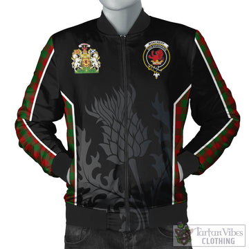 Moncrieff Tartan Bomber Jacket with Family Crest and Scottish Thistle Vibes Sport Style