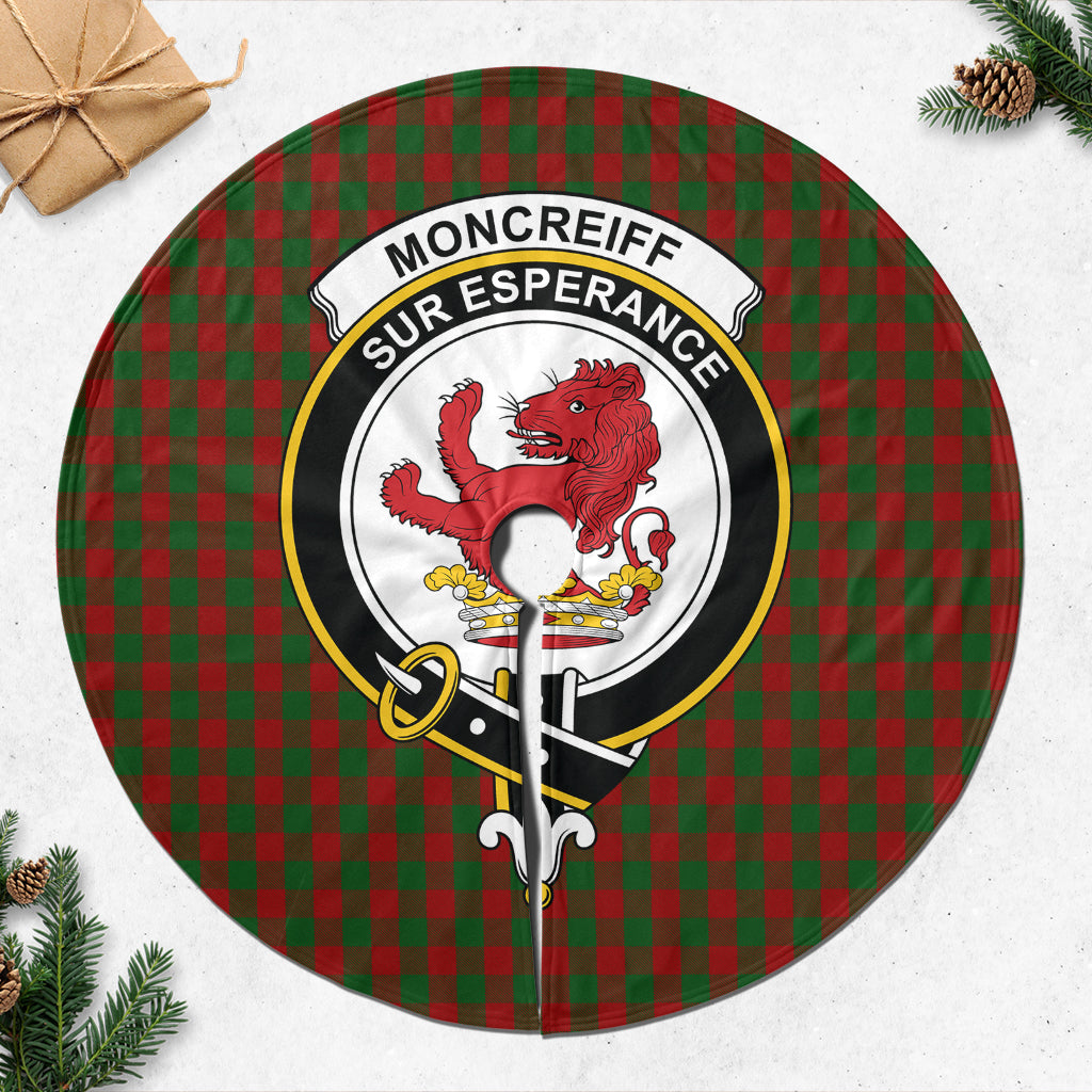 Moncrieff (Moncreiffe) Tartan Christmas Tree Skirt with Family Crest 47*47 inch - Tartan Vibes Clothing