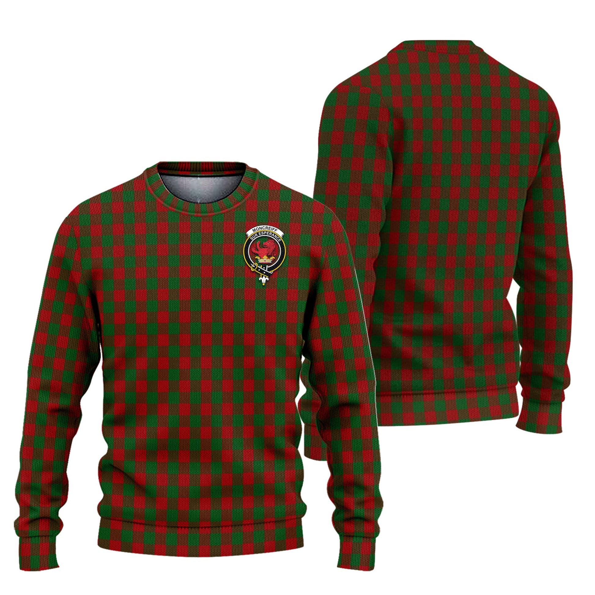 Moncrieff Tartan Knitted Sweater with Family Crest Unisex - Tartanvibesclothing