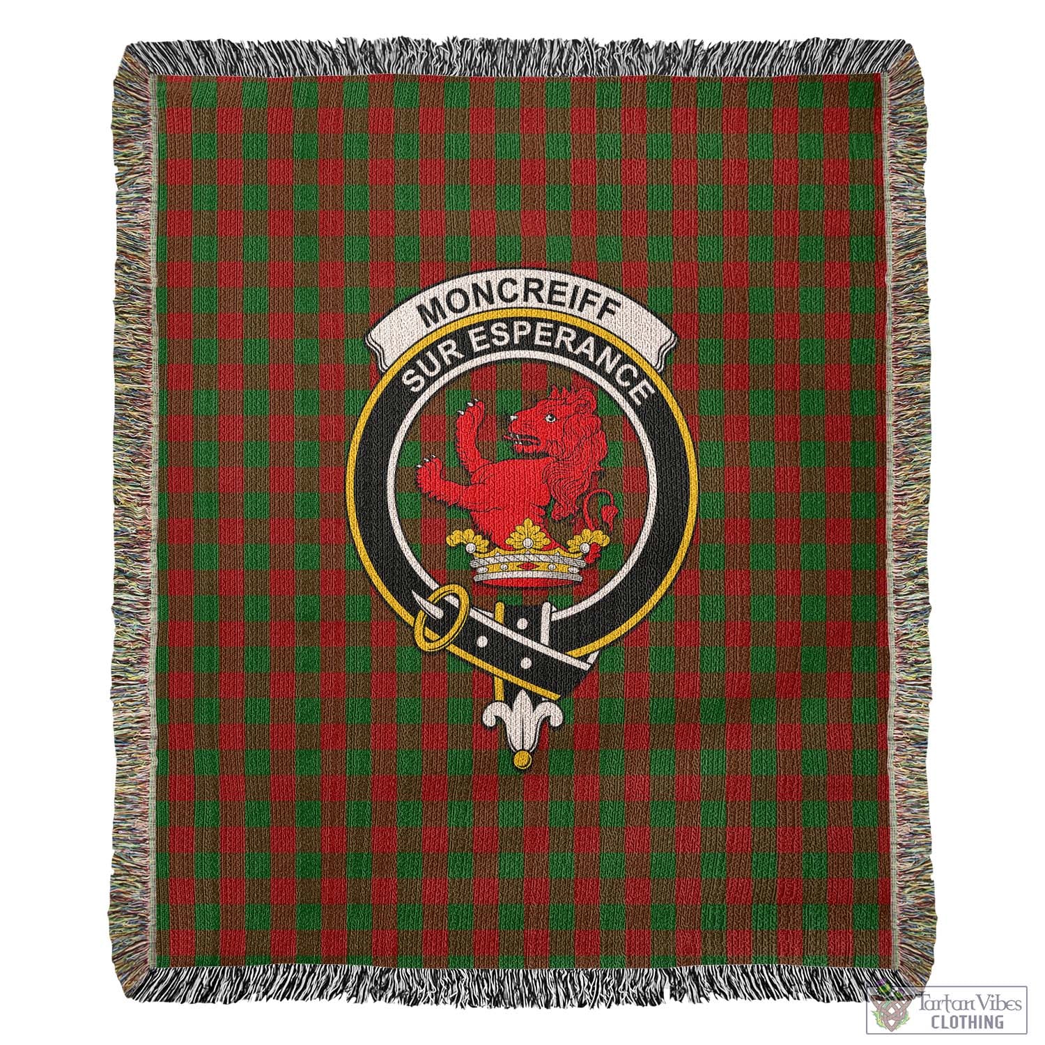 Tartan Vibes Clothing Moncrieff Tartan Woven Blanket with Family Crest