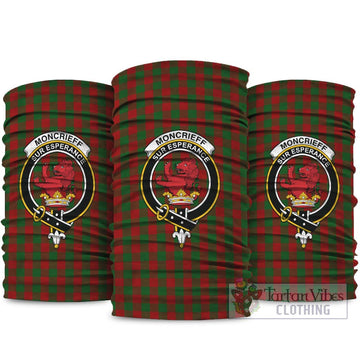 Moncrieff (Moncreiffe) Tartan Neck Gaiters, Tartan Bandanas, Tartan Head Band with Family Crest