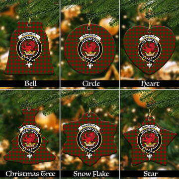 Moncrieff (Moncreiffe) Tartan Christmas Ceramic Ornaments with Family Crest
