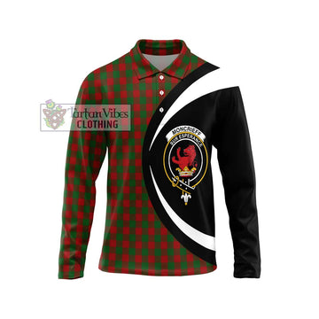 Moncrieff (Moncreiffe) Tartan Long Sleeve Polo Shirt with Family Crest Circle Style Unisex - Tartan Vibes Clothing