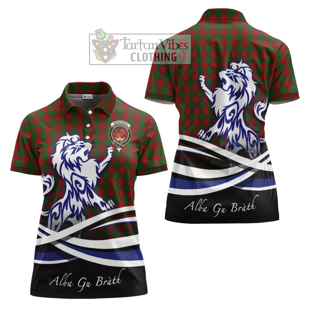 Moncrieff (Moncreiffe) Tartan Women's Polo Shirt with Alba Gu Brath Regal Lion Emblem Women - Tartan Vibes Clothing