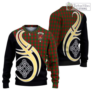 Moncrieff (Moncreiffe) Tartan Ugly Sweater with Family Crest and Celtic Symbol Style Unisex - Tartan Vibes Clothing