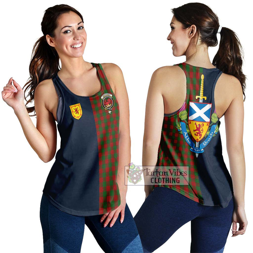 Moncrieff (Moncreiffe) Tartan Women's Racerback Tanks Alba with Scottish Lion Royal Arm Half Style 4XL - Tartan Vibes Clothing