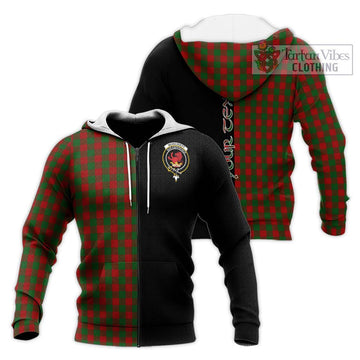 Moncrieff (Moncreiffe) Tartan Knitted Hoodie with Family Crest and Half Of Me Style Unisex Knitted Zip Hoodie - Tartan Vibes Clothing