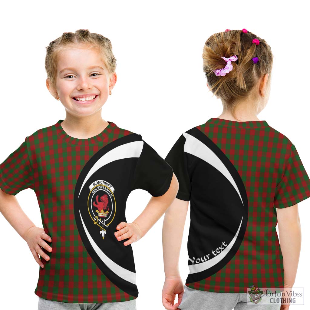 Moncrieff (Moncreiffe) Tartan Kid T-Shirt with Family Crest Circle Style - Tartan Vibes Clothing