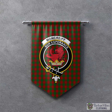 Moncrieff (Moncreiffe) Tartan Gonfalon, Tartan Banner with Family Crest
