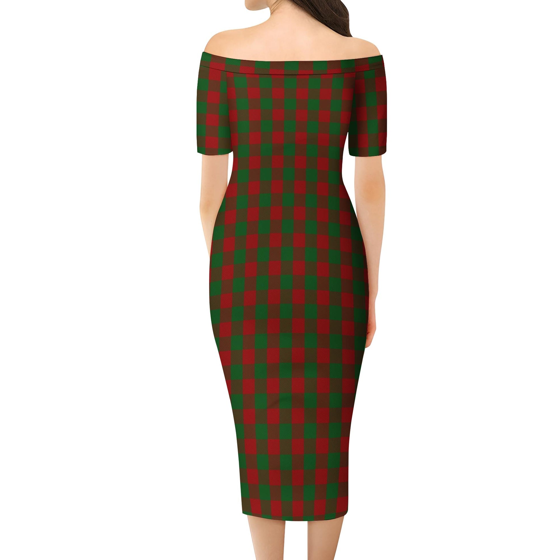 Moncrieff (Moncreiffe) Tartan Off Shoulder Lady Dress - Tartan Vibes Clothing