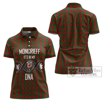 Moncrieff (Moncreiffe) Tartan Women's Polo Shirt with Family Crest DNA In Me Style - Tartan Vibes Clothing