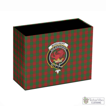 Moncrieff (Moncreiffe) Tartan Pen Holder with Family Crest