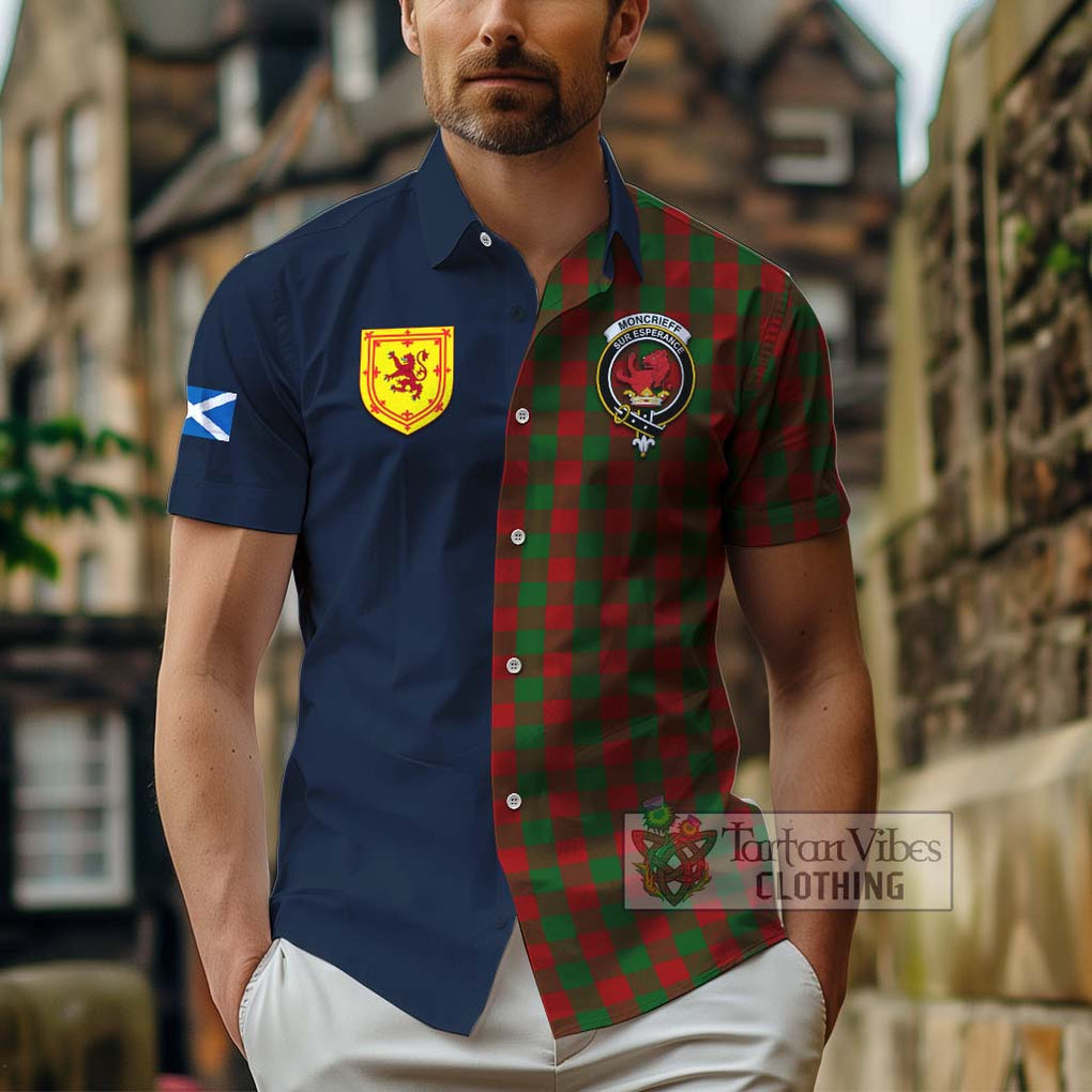 Moncrieff (Moncreiffe) Tartan Hawaiian Shirt Alba with Scottish Lion Royal Arm Half Style - Tartan Vibes Clothing