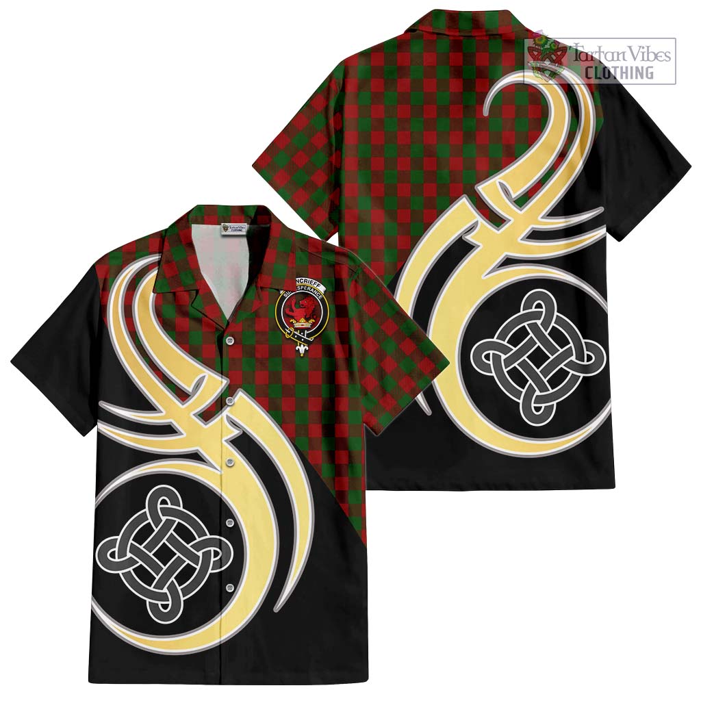 Moncrieff (Moncreiffe) Tartan Hawaiian Shirt with Family Crest and Celtic Symbol Style - Tartan Vibes Clothing