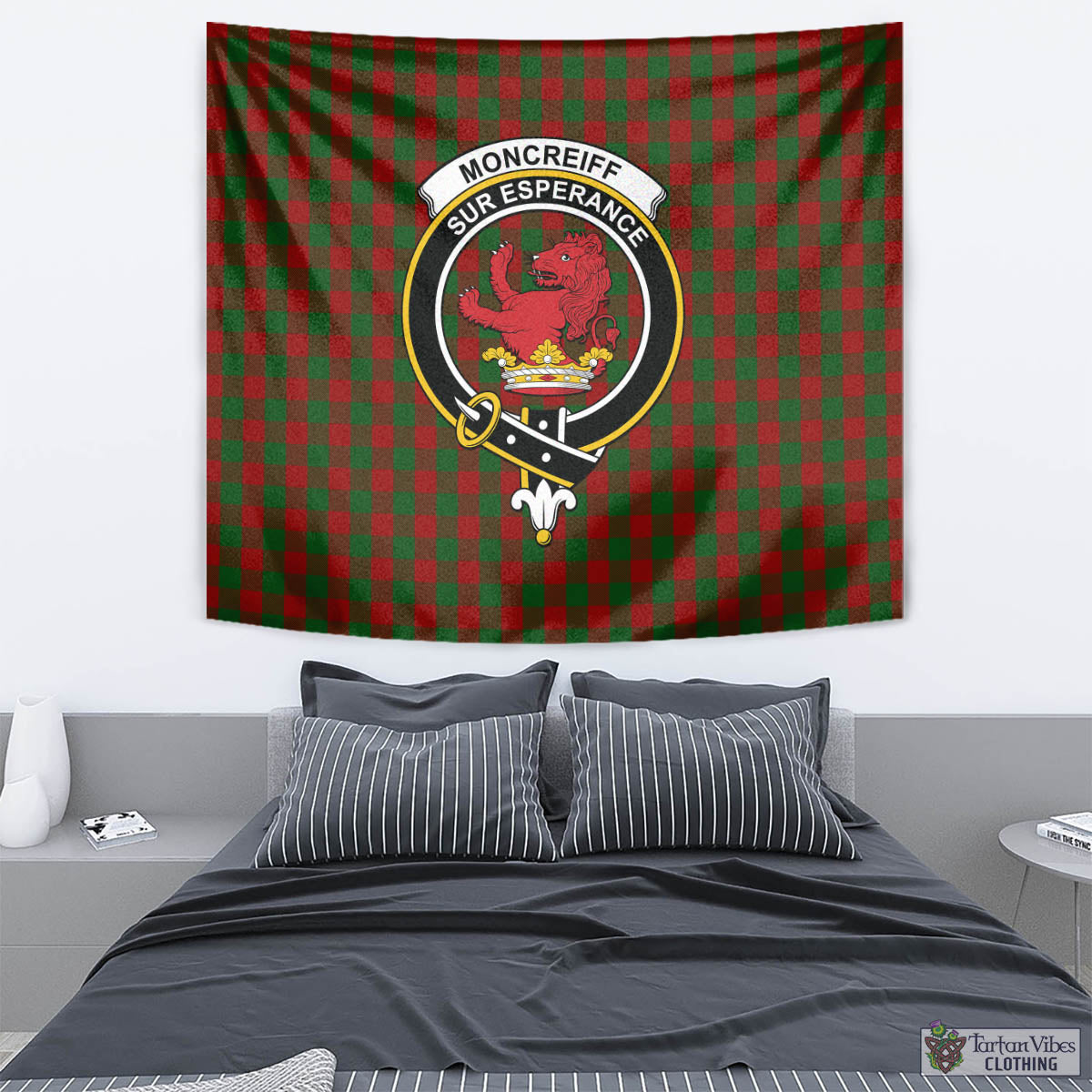 Moncrieff (Moncreiffe) Tartan Tapestry Wall Hanging and Home Decor for Room with Family Crest - Tartan Vibes Clothing