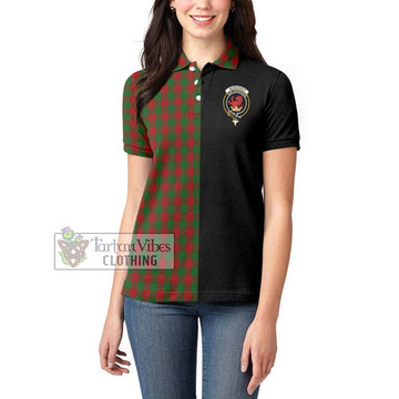 Moncrieff (Moncreiffe) Tartan Women's Polo Shirt with Family Crest and Half Of Me Style - Tartan Vibes Clothing
