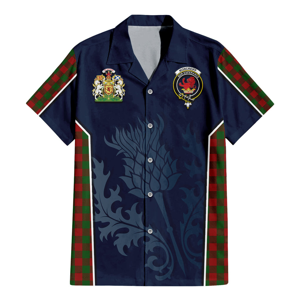 Moncrieff (Moncreiffe) Tartan Hawaiian Shirt with Family Crest and Scottish Thistle Vibes Sport Style - Tartan Vibes Clothing