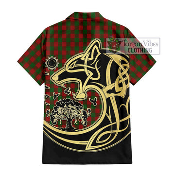 Moncrieff (Moncreiffe) Tartan Hawaiian Shirt with Family Crest Celtic Wolf Style - Tartan Vibes Clothing