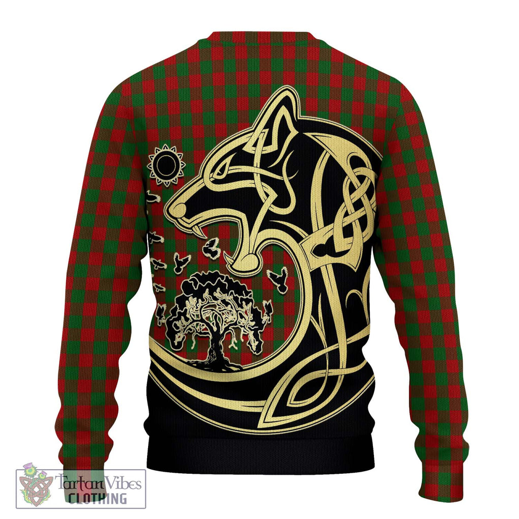 Moncrieff (Moncreiffe) Tartan Ugly Sweater with Family Crest Celtic Wolf Style - Tartan Vibes Clothing