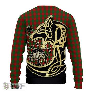 Moncrieff (Moncreiffe) Tartan Ugly Sweater with Family Crest Celtic Wolf Style - Tartan Vibes Clothing