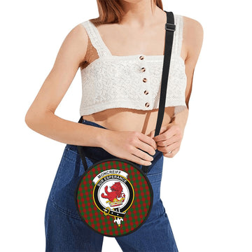 Moncrieff Tartan Round Satchel Bags with Family Crest