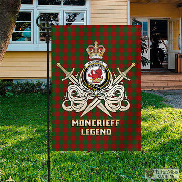 Moncrieff Tartan Flag with Clan Crest and the Golden Sword of Courageous Legacy
