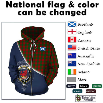 Moncrieff (Moncreiffe) Tartan Hoodie with Personalised National Flag and Family Crest Half Style - Tartan Vibes Clothing