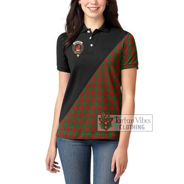 Moncrieff (Moncreiffe) Tartan Women's Polo Shirt with Family Crest and Military Logo Style - Tartan Vibes Clothing