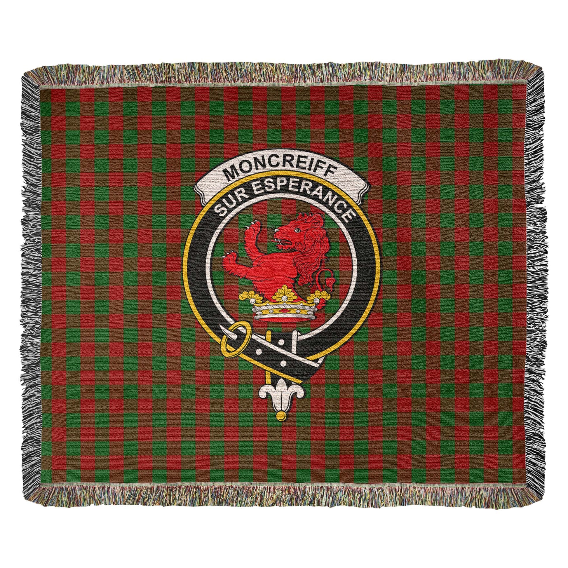 Tartan Vibes Clothing Moncrieff Tartan Woven Blanket with Family Crest