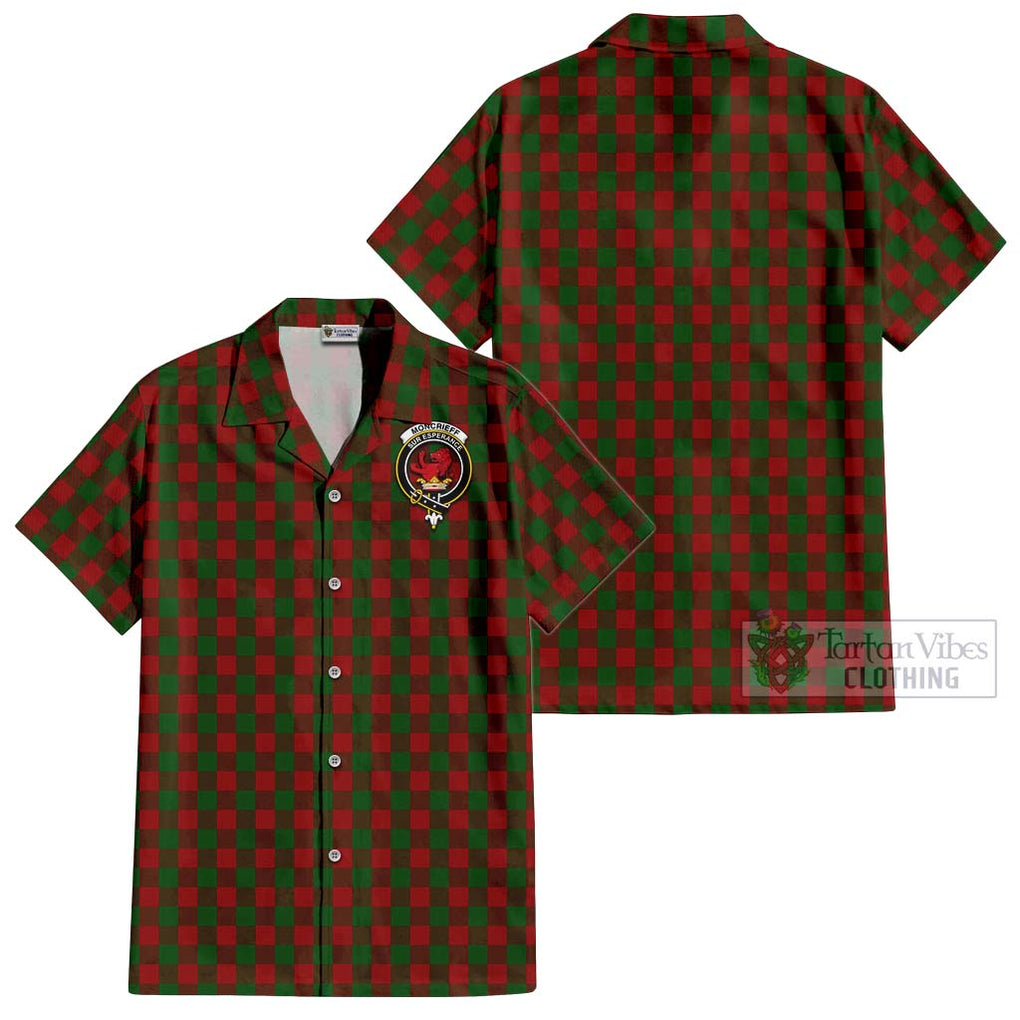 Moncrieff (Moncreiffe) Tartan Cotton Hawaiian Shirt with Family Crest - Tartan Vibes Clothing