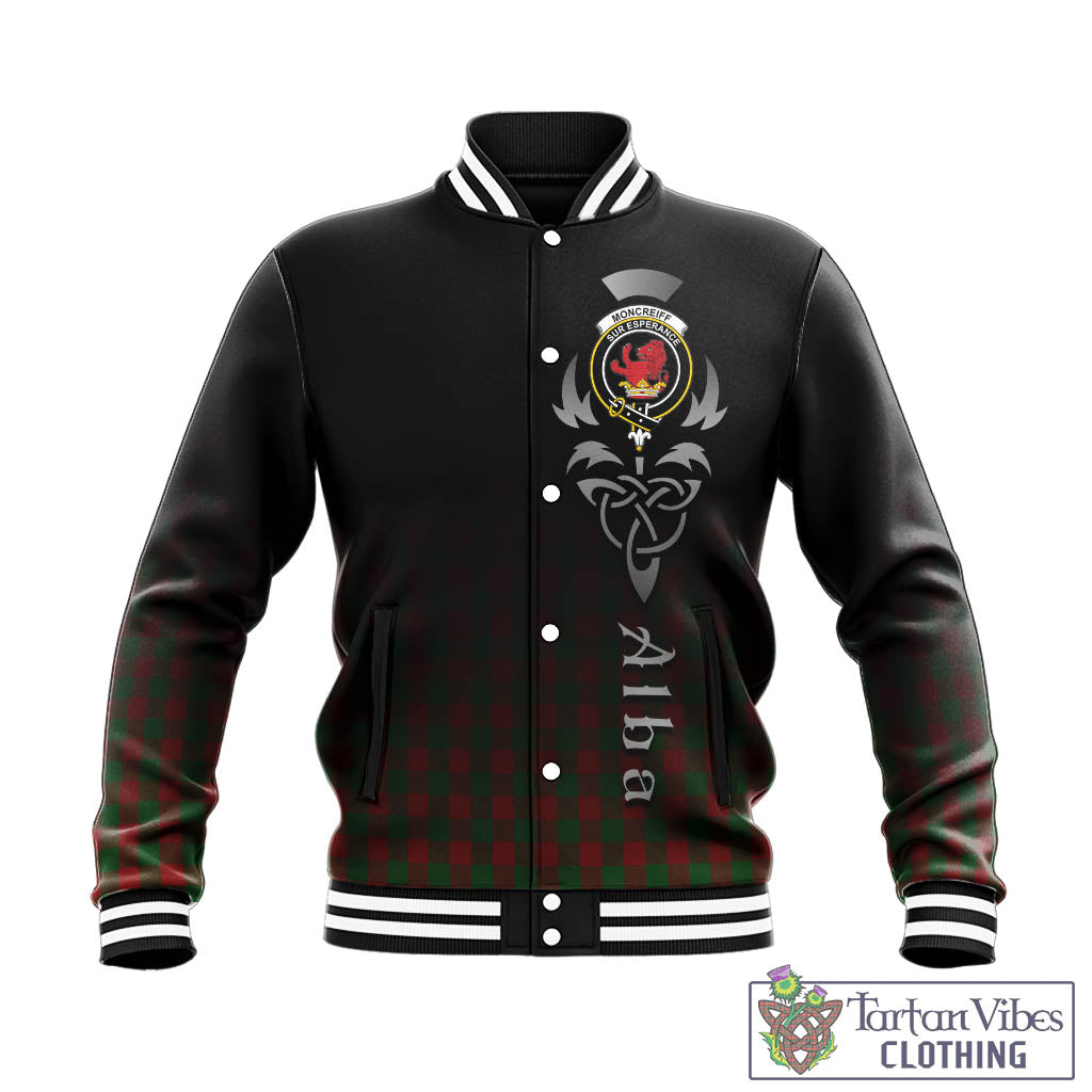 Moncrieff (Moncreiffe) Tartan Baseball Jacket Featuring Alba Gu Brath Family Crest Celtic Inspired - Tartan Vibes Clothing