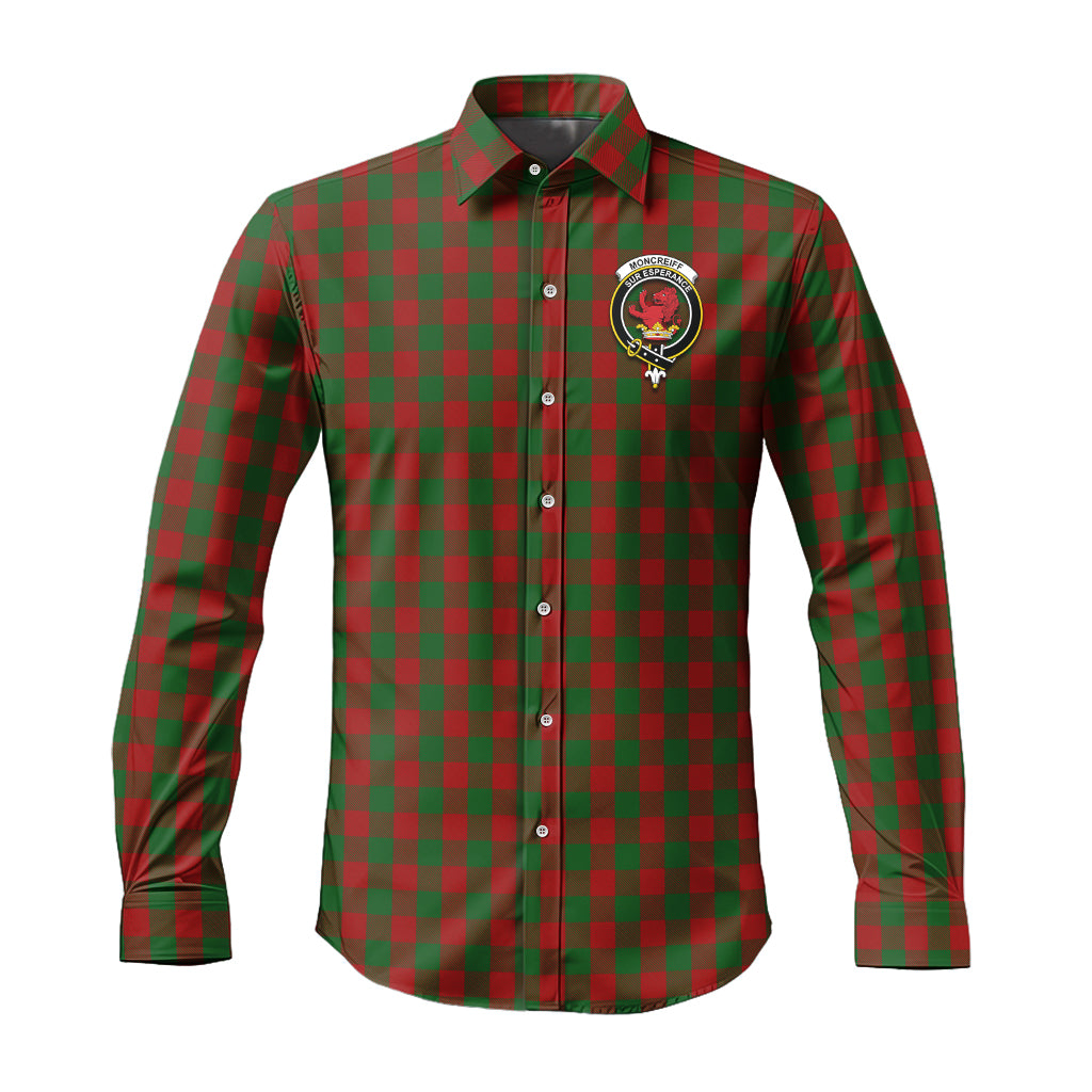 Moncrieff (Moncreiffe) Tartan Long Sleeve Button Up Shirt with Family Crest Men's Shirt - Tartan Vibes Clothing