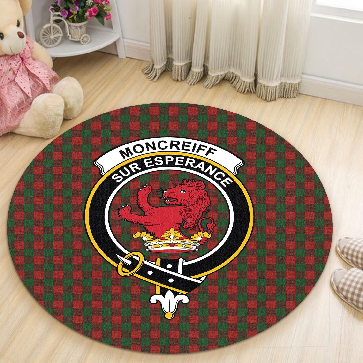 moncrieff-tartan-round-rug-with-family-crest