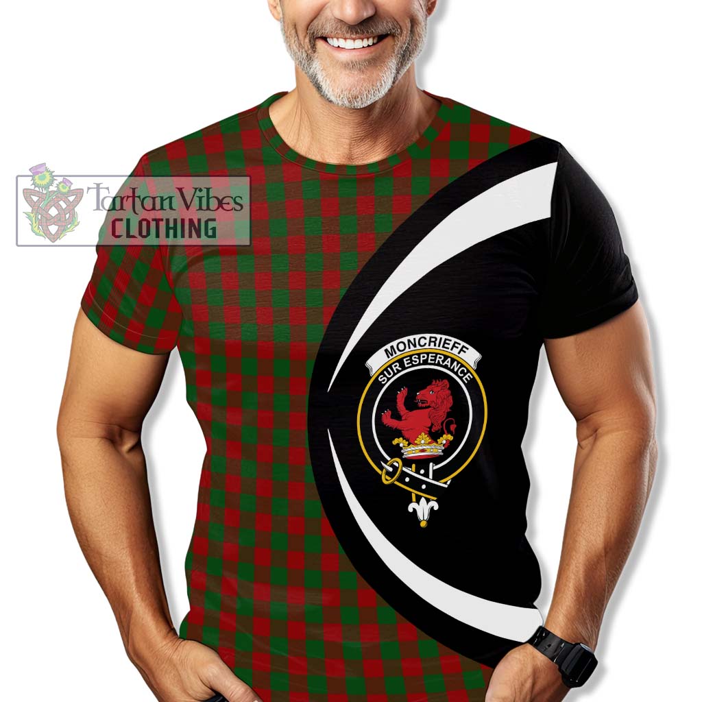 Tartan Vibes Clothing Moncrieff Tartan T-Shirt with Family Crest Circle Style